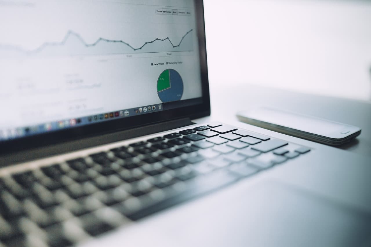 Marketing analytics on a laptop screen